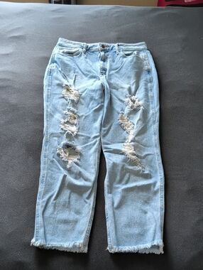 Hollister Light Blue Distressed Straight-Leg Jeans 13R W31 L27